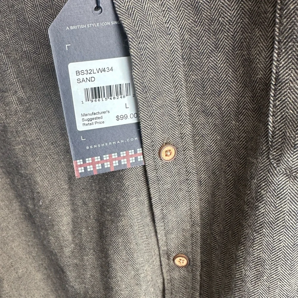 Ben Sherman Herringbone Shirt in Brown - Picture 4 of 6